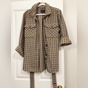 Rails Checkered Utility Jacket in Black and Tan